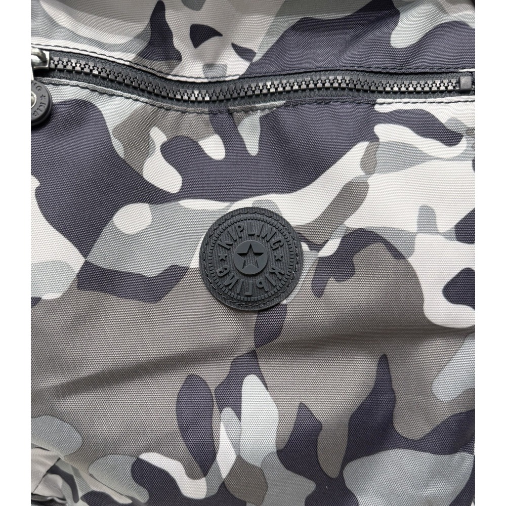 Kipling School Backpack Cool Camo Gray Camouflage Adjustable Strap NWT - Picture 5 of 8